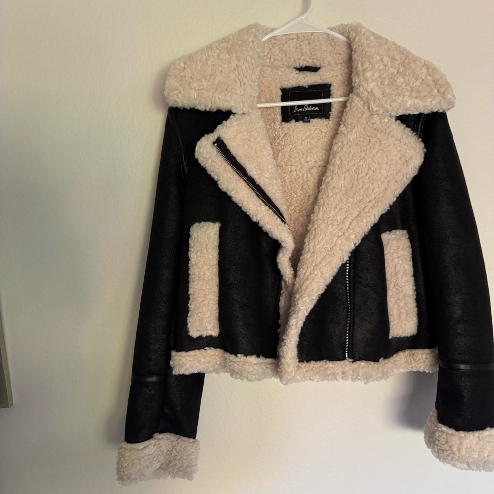 Sam Edelman Black and Cream Teddy Jacket
